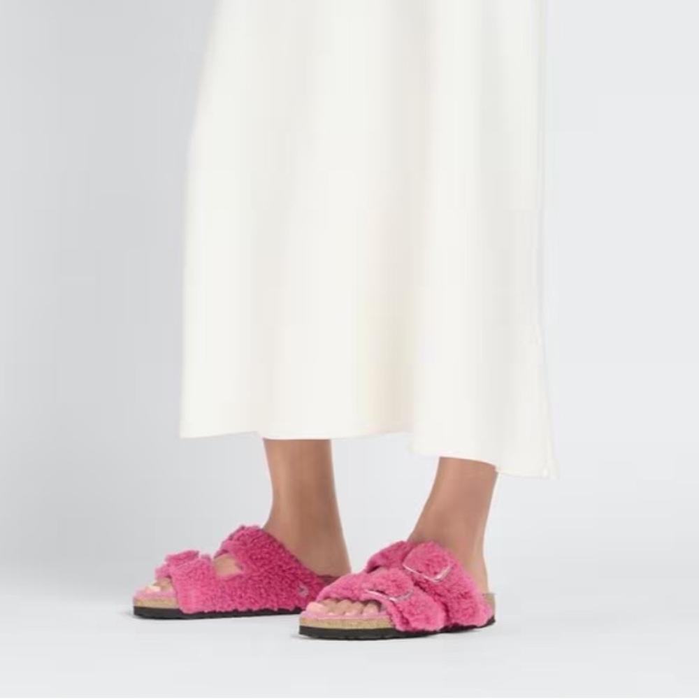 Fluffy Pink Birkenstock Sandals